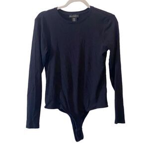 Revolve House Of Harlow 1960 Ribbed Black Thong Long Sleeve Bodysuit‌‌‌‌‌ Large
